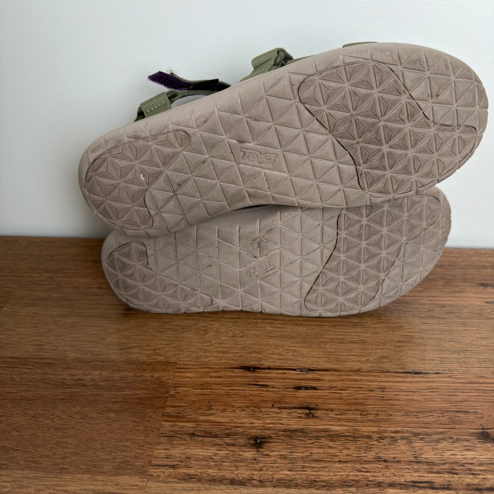 Teva Sandals Olive Green Purple Strappy Sport Hiking Outdoor Women Size 10 - Picture 5 of 7